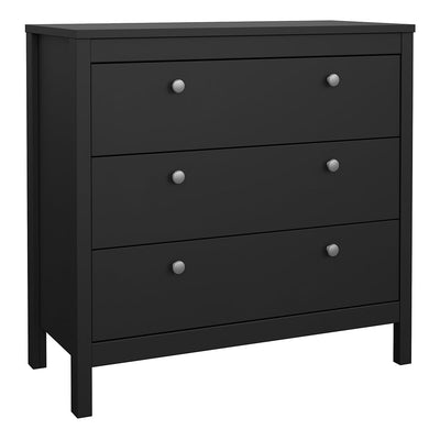 Madrid Chest 3 Drawers in Matt Black – FTG