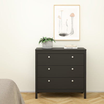 Madrid Chest 3 Drawers in Matt Black – FTG, view 7