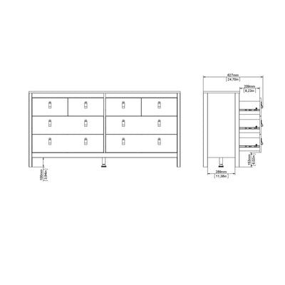 Madrid Double Dresser 4+4 Drawers in White – FTG, view 11