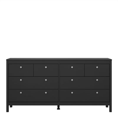 Madrid Double Dresser 4+4 Drawers in Matt Black – FTG, view 2