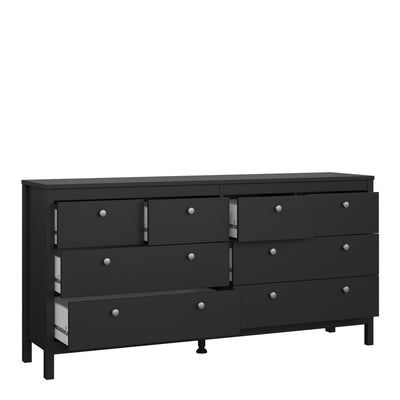 Madrid Double Dresser 4+4 Drawers in Matt Black – FTG, view 5