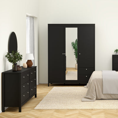 Madrid Double Dresser 4+4 Drawers in Matt Black – FTG, view 6
