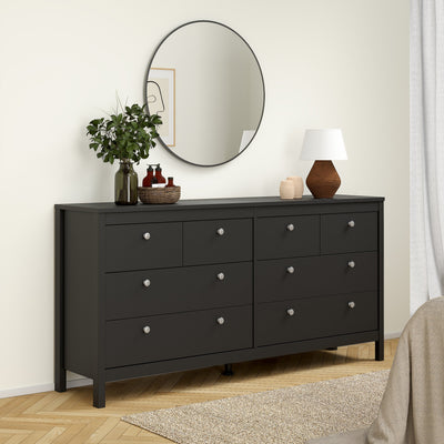 Madrid Double Dresser 4+4 Drawers in Matt Black – FTG, view 7