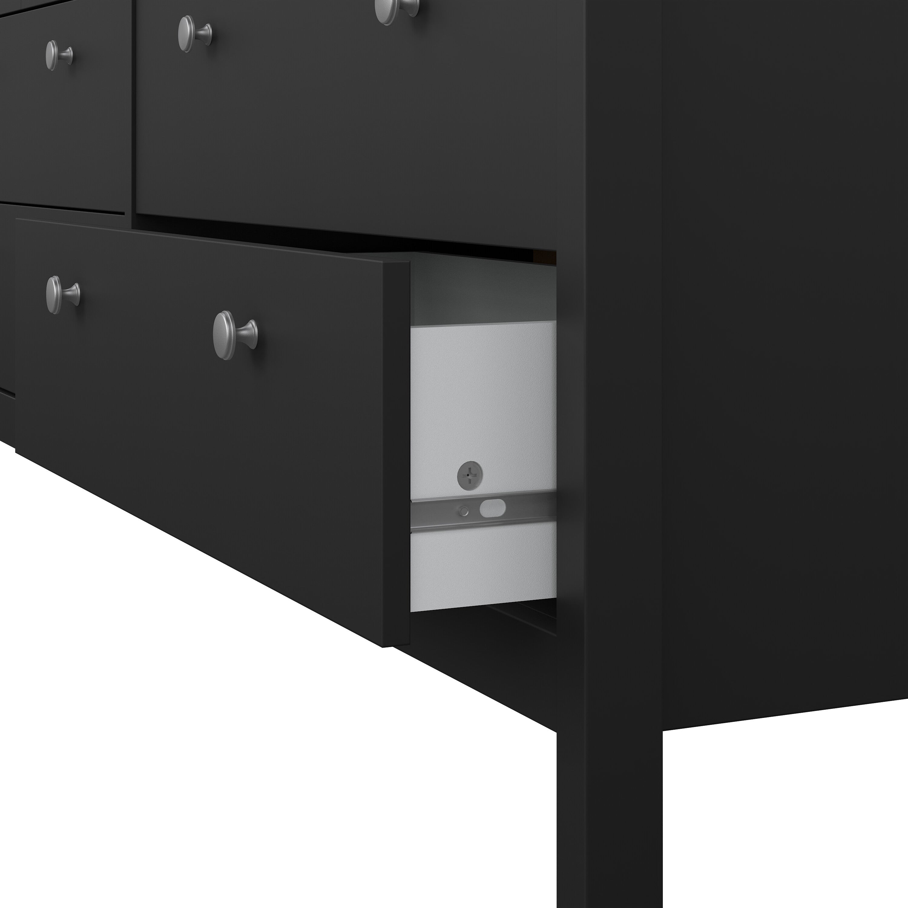 Madrid Double Dresser 4+4 Drawers in Matt Black – FTG, view 9