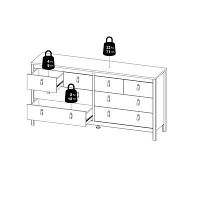 Madrid Double Dresser 4+4 Drawers in Jackson Hickory Oak – FTG, view 12