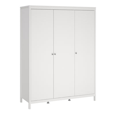Madrid Wardrobe with 3 Doors in White – FTG
