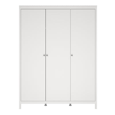 Madrid Wardrobe with 3 Doors in White – FTG, view 2
