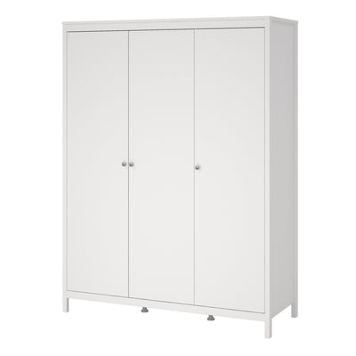 Madrid Wardrobe with 3 Doors in White – FTG, view 3
