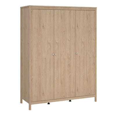 Madrid Wardrobe with 3 Doors in Jackson Hickory Oak – FTG