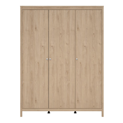 Madrid Wardrobe with 3 Doors in Jackson Hickory Oak – FTG, view 2