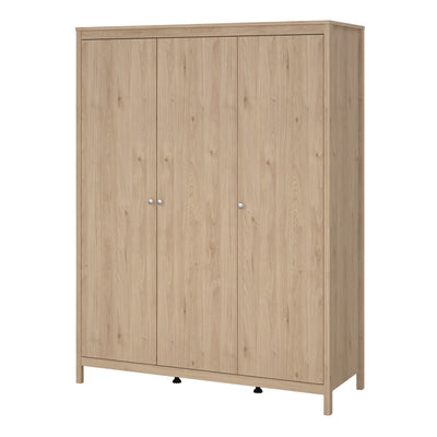 Madrid Wardrobe with 3 Doors in Jackson Hickory Oak – FTG, view 3