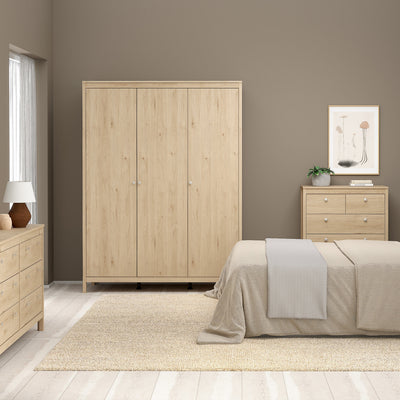Madrid Wardrobe with 3 Doors in Jackson Hickory Oak – FTG, view 6