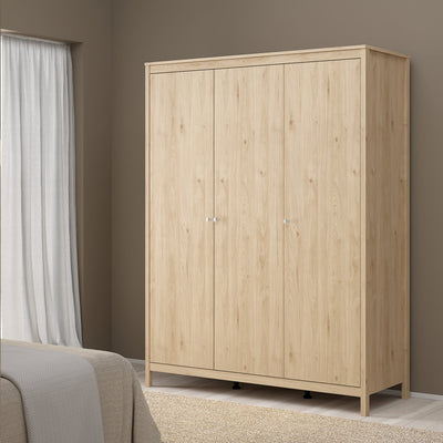 Madrid Wardrobe with 3 Doors in Jackson Hickory Oak – FTG, view 7