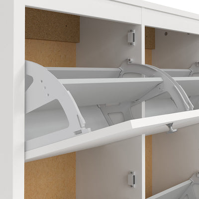 Madrid Shoe Cabinet 4 Flip Down Doors in White – FTG, view 10