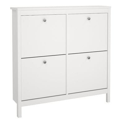Madrid Shoe Cabinet 4 Flip Down Doors in White – FTG