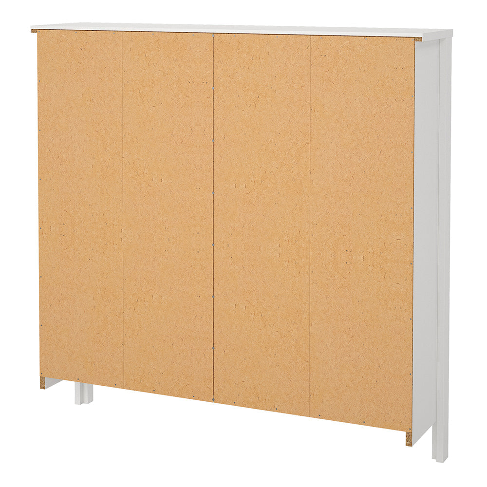 Madrid Shoe Cabinet 4 Flip Down Doors in White – FTG, view 4