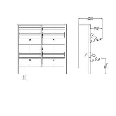 Madrid Shoe Cabinet 4 Flip Down Doors in Matt Black – FTG, view 13