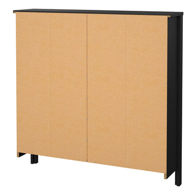 Madrid Shoe Cabinet 4 Flip Down Doors in Matt Black – FTG, view 4