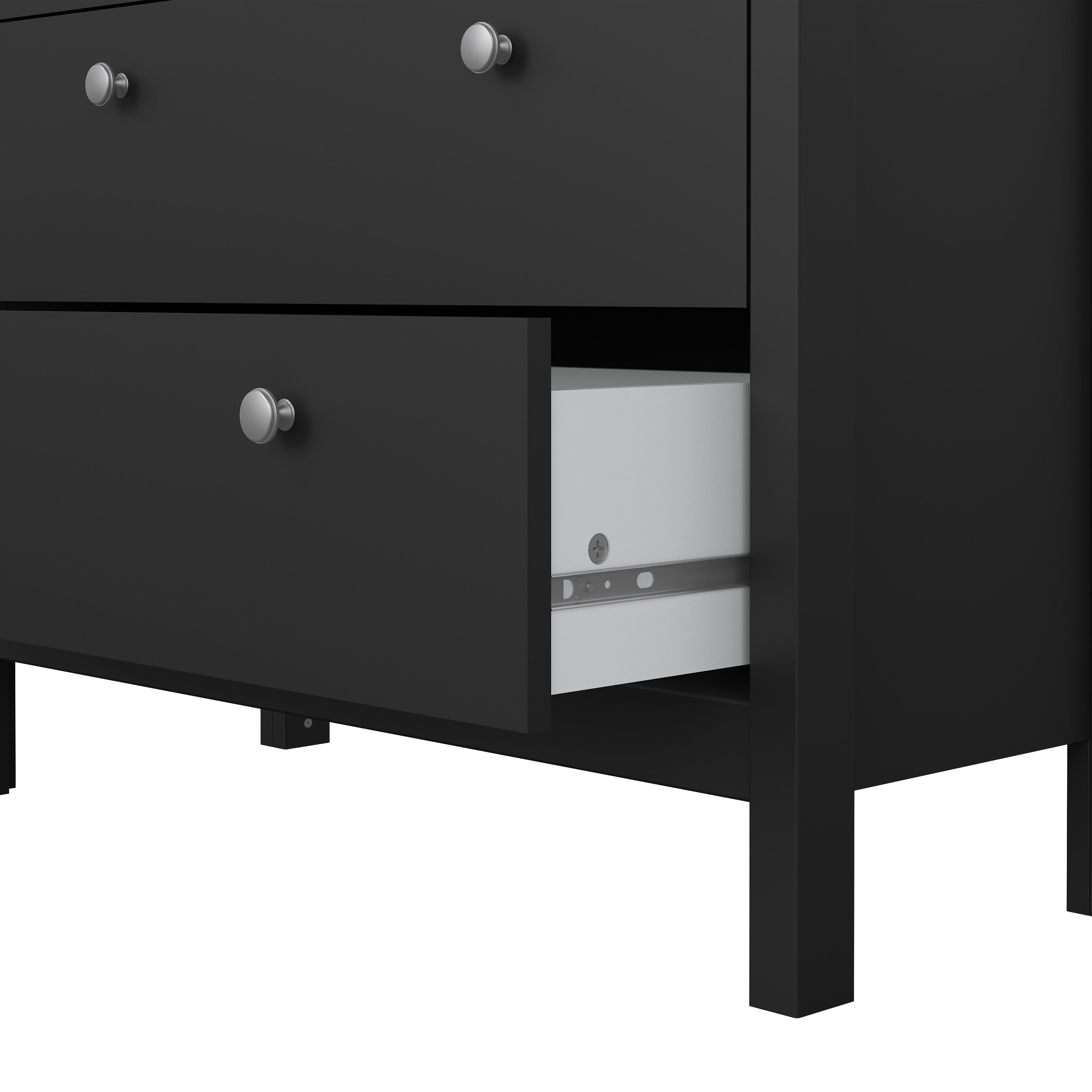 Madrid China Cabinet 2 Glass Doors with 3 Drawers in Matt Black – FTG, view 10