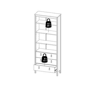 Madrid China Cabinet 2 Glass Doors with 3 Drawers in Matt Black – FTG, view 13