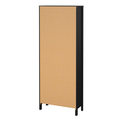 Madrid China Cabinet 2 Glass Doors with 3 Drawers in Matt Black – FTG, view 4