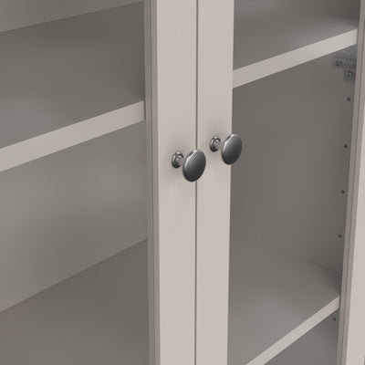 Madrid China Cabinet 2 Glass Doors with 3 Drawers in Cashmere – FTG, view 7