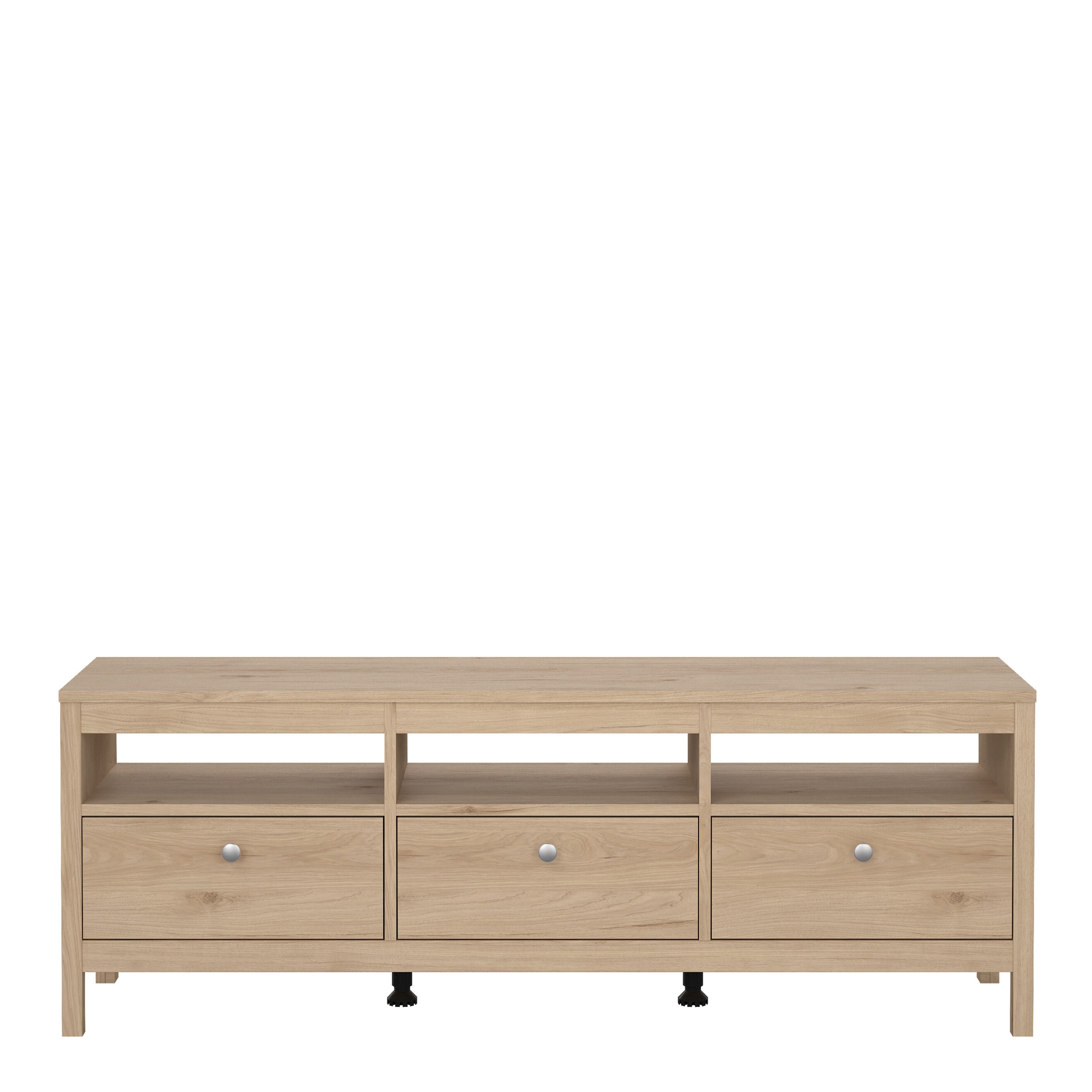 Madrid TV-Unit 3 Drawers in Jackson Hickory Oak – FTG, view 2