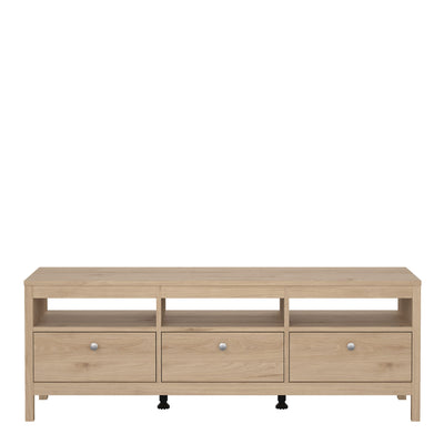 Madrid TV-Unit 3 Drawers in Jackson Hickory Oak – FTG, view 2