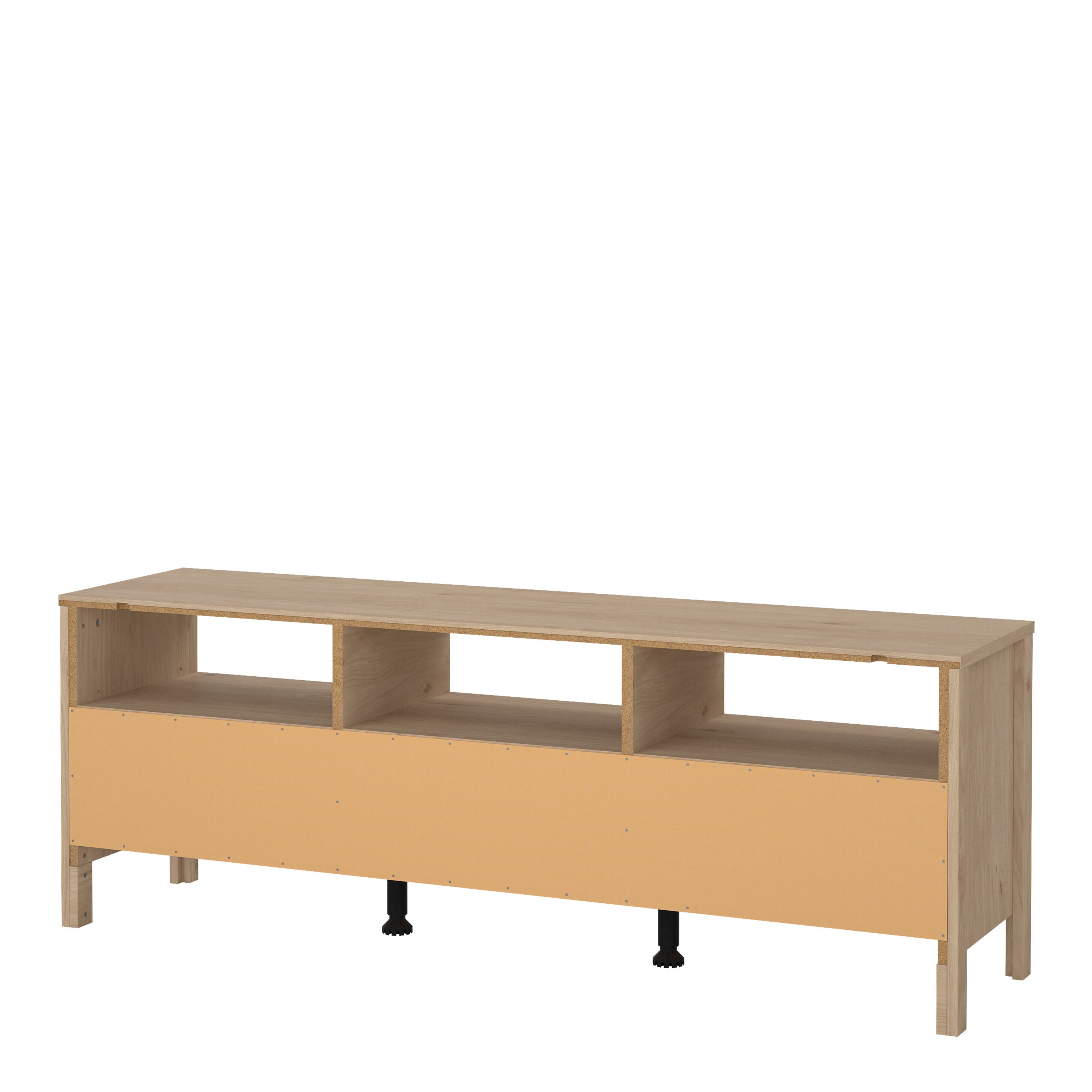 Madrid TV-Unit 3 Drawers in Jackson Hickory Oak – FTG, view 4