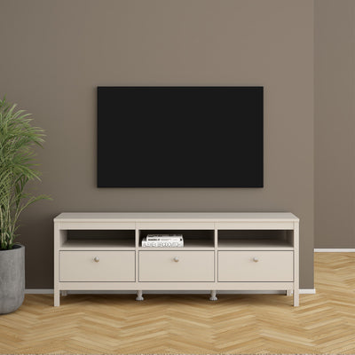 Madrid TV Unit 3 Drawers in Cashmere – FTG, view 6