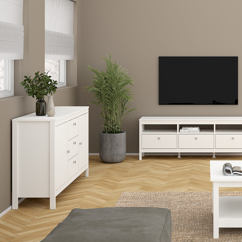 Madrid Sideboard 2 Doors 3 Drawers in White – FTG, view 6