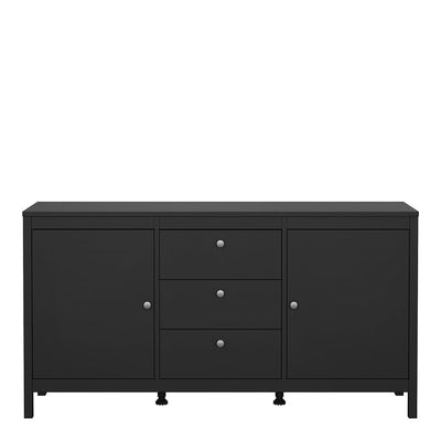 Madrid Sideboard 2 Doors 3 Drawers in Matt Black – FTG, view 2