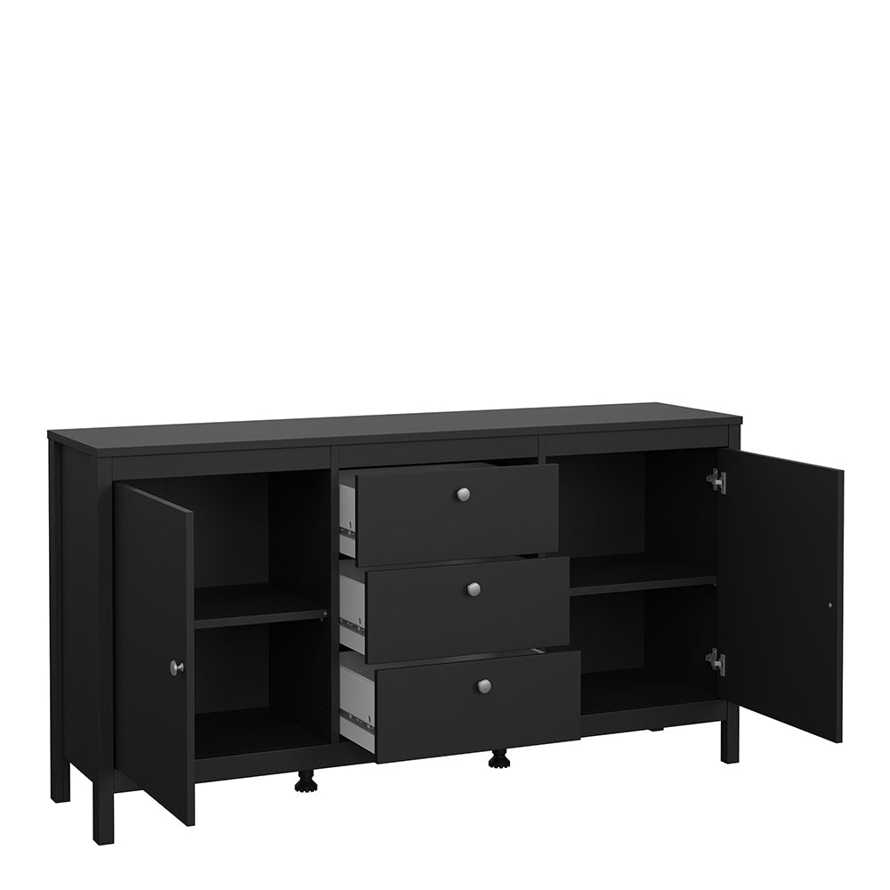 Madrid Sideboard 2 Doors 3 Drawers in Matt Black – FTG, view 5