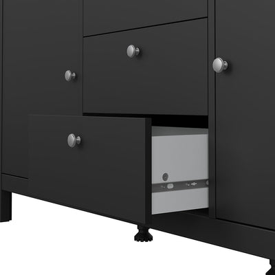 Madrid Sideboard 2 Doors 3 Drawers in Matt Black – FTG, view 9
