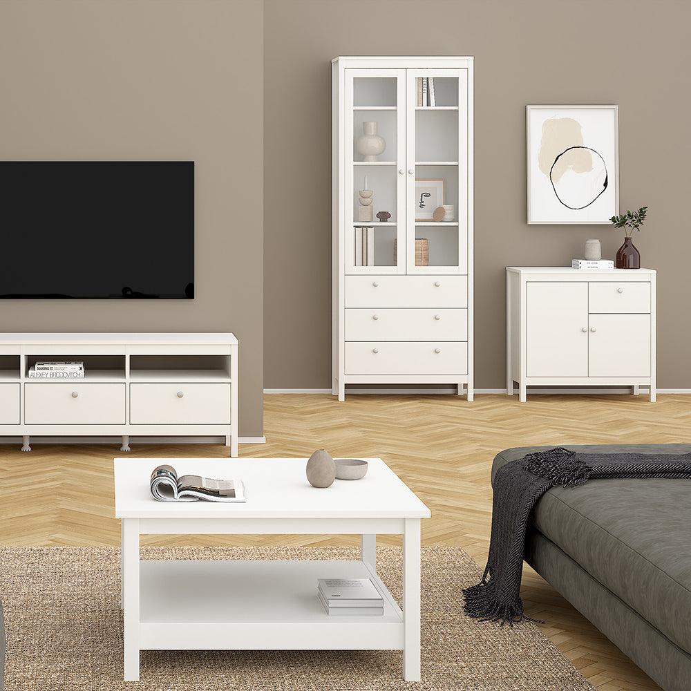 Madrid Sideboard 2 Doors 1 Drawer in White – FTG, view 6