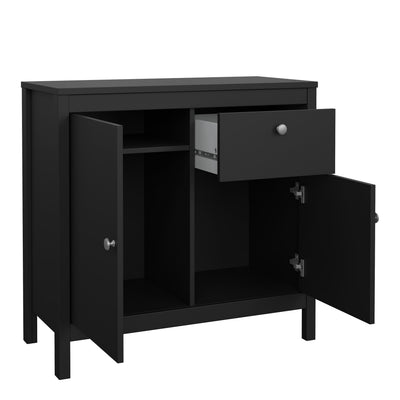 Madrid Sideboard 2 Doors 1 Drawer in Matt Black – FTG, view 5