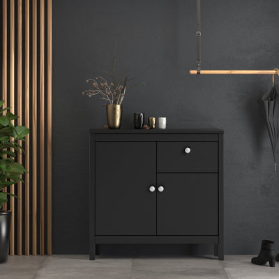 Madrid Sideboard 2 Doors 1 Drawer in Matt Black – FTG, view 8