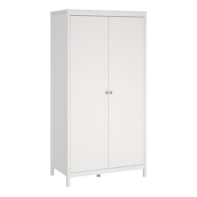 Madrid Wardrobe with 2 Doors in White – FTG