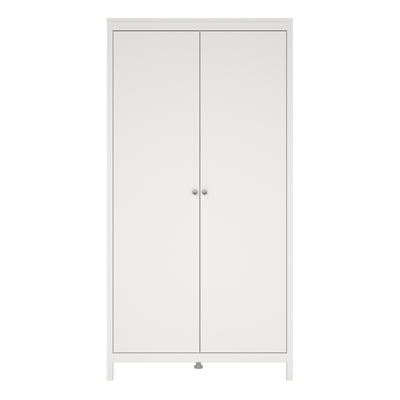 Madrid Wardrobe with 2 Doors in White – FTG, view 2