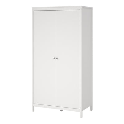 Madrid Wardrobe with 2 Doors in White – FTG, view 3