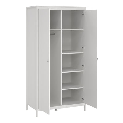 Madrid Wardrobe with 2 Doors in White – FTG, view 5
