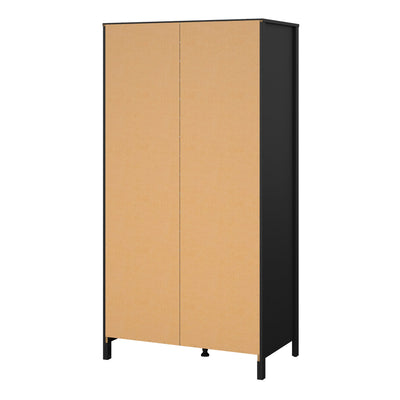 Madrid Wardrobe with 2 Doors in Matt Black – FTG, view 4
