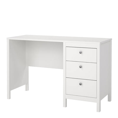 Madrid Desk 3 Drawers White – FTG, view 3