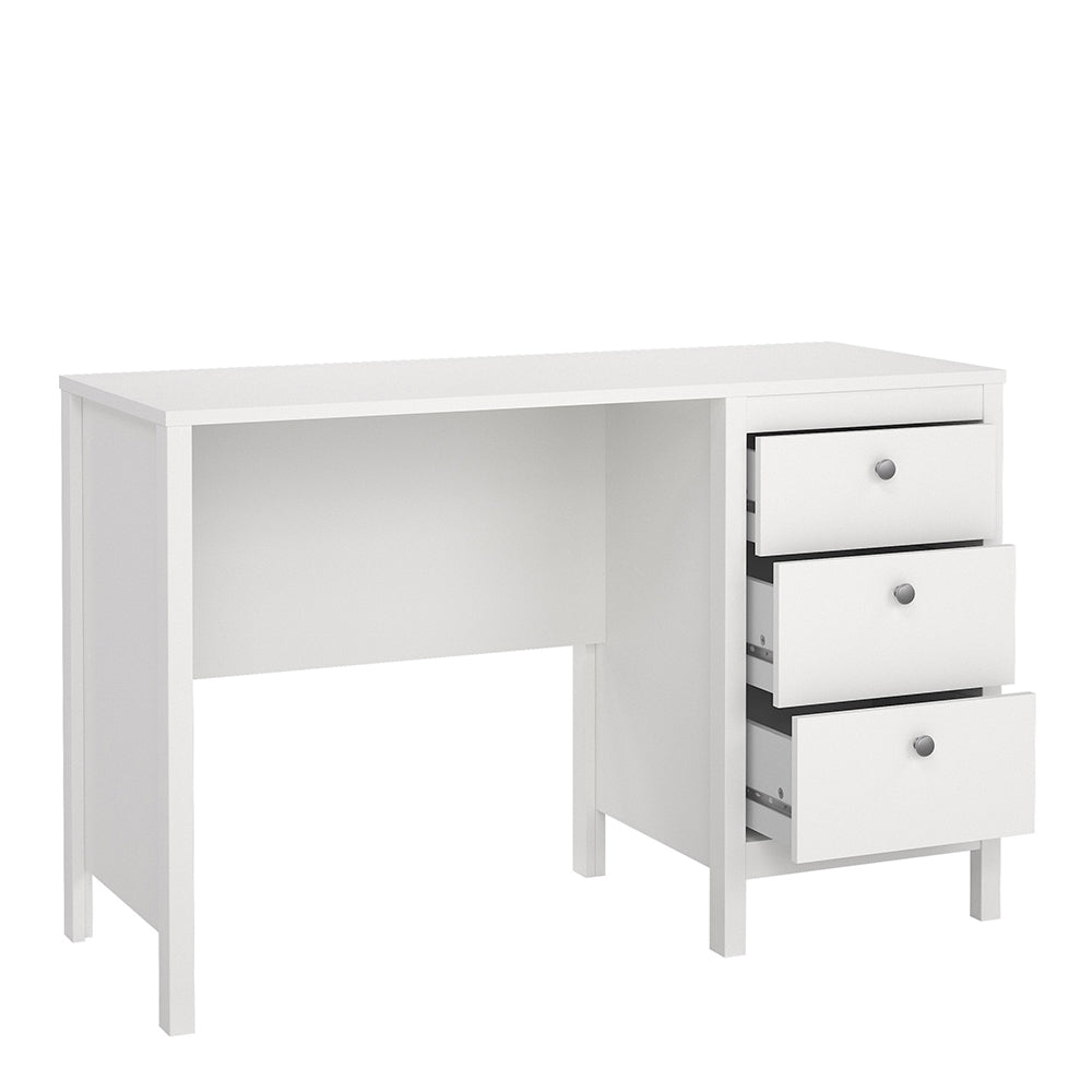 Madrid Desk 3 Drawers White – FTG, view 5