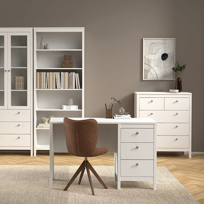 Madrid Desk 3 Drawers White – FTG, view 6