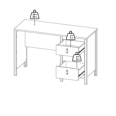 Madrid Desk 3 Drawers Matt Black – FTG, view 12