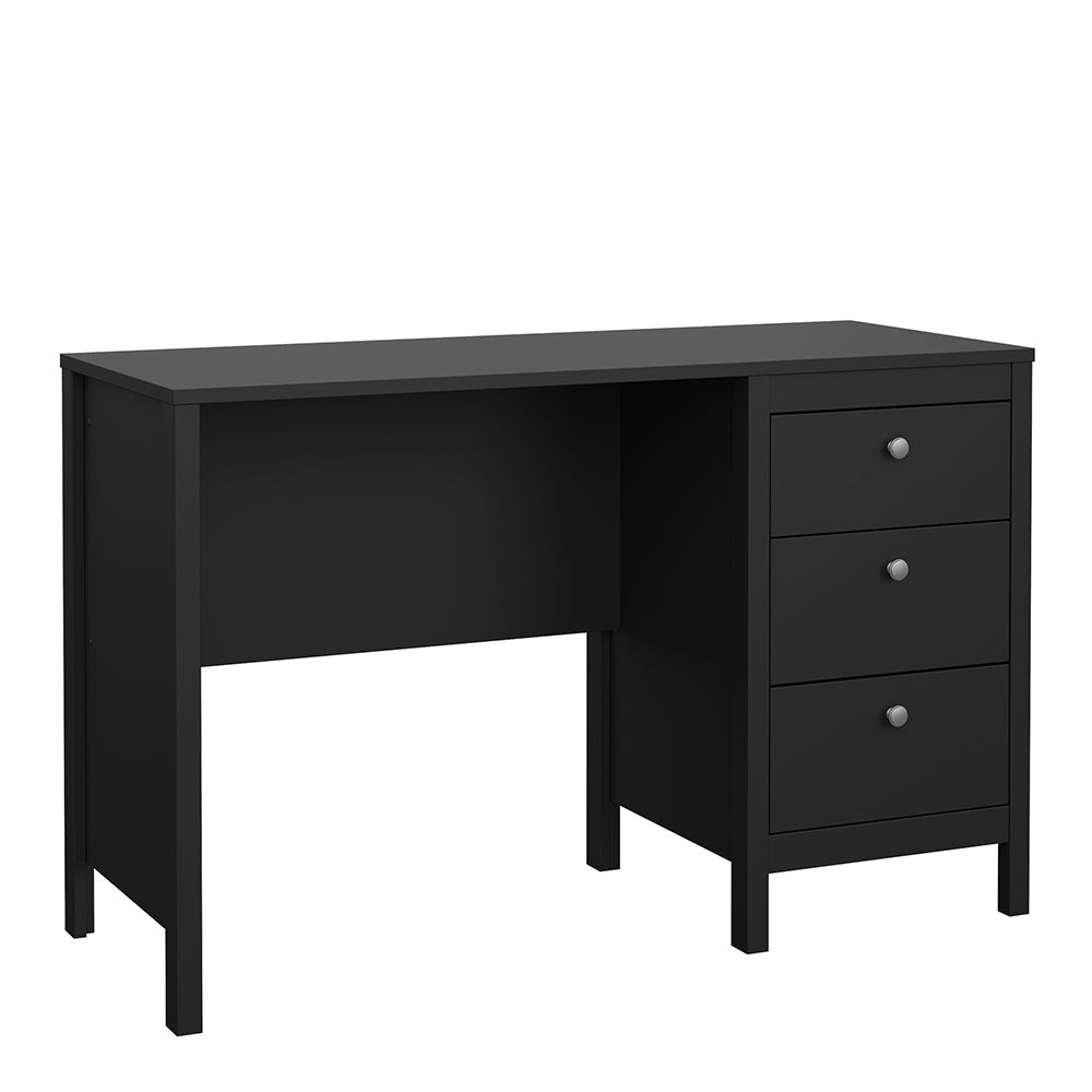 Madrid Desk 3 Drawers Matt Black – FTG