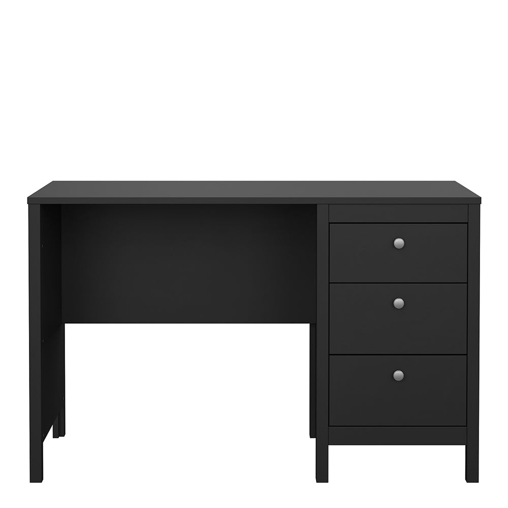 Madrid Desk 3 Drawers Matt Black – FTG, view 2