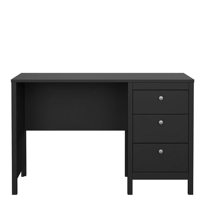 Madrid Desk 3 Drawers Matt Black – FTG, view 2