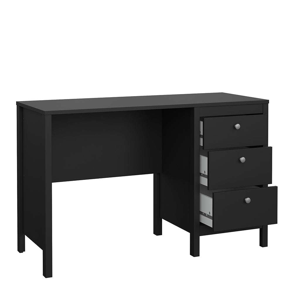 Madrid Desk 3 Drawers Matt Black – FTG, view 5